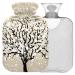 Naanle hot water bottle with cover Christmas snow tree transparent hot water bottle heat bottle for back pain relief handfoot warmer neck warmth and cold therapy 2l