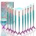 Mermaid make -up brush set make -up cute make -up brush + makeup brush bag foundation brush eyeshadow blush brush for girls toys Christmas & birthday gift (11pcs)