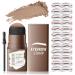 Eyebrow Stamp Stencil Kit - 1 Step Eye Brow Stencil Kit for Beginners  Brow Stencil and Stamp Kit Long-lasting  Smudge-Proof & Waterproof  24 Reusable Eyebrow Shapes Stencils for Perfect Brow Shape (Light Brown) 04 Ligh...