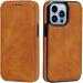 BRART Wallet Case for iPhone 13/13 Pro/13 Pro Max PU Leather Magnetic Protective Flip Case Cover with Credit Card Slot Viewing Stand Shockproof TPU (Color : Yellow Size : 13 6.1") 13 6.1" Yellow