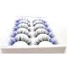MISSLADY 16mm 5 Pairs Pack 3D Faux Mink Blue Ends Colored Lashes - FM-204 (Black with Blue Ends) - Buy Online on GoSupps.com
