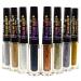 Italia-Deluxe 8 pcs of Glam Glitz Liquid Eyeliner Shimmery Silver Gold Glitter Colors 2308A + Free ZipBag