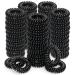 54 Pcs Black Spiral Hair Ties for Women Girls Coil Hair Ties Waterproof Plastic Phone Cord No Damage Crease Pull Hair Coils for Thin Curly Hair Bobbles Ponytail Holders Black Queen