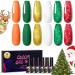 Nail Set Gel Nail Polishes Set 6 Colors Christmas Nail Gel Polish Set Red Green Gold Silver White Orange Nail Polish Set Nail Art Design Christmas Gifts For Women 8.5ml/Pc (set 20)
