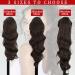 Ponytail Extensions Brown - 40cm Long Curly Synthetic Hair with Bracket | Realistic Braid Accessories - Buy Online on GoSupps.com
