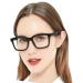 AEZUNI Large Square Reading Glasses Women Trendy Readers 1.0 1.5 2.0 2.5 3.0 3.5 (Black 1.50) Black 1.5 x