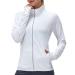 Women's UPF 50+ UV Sun Protection Clothing Long Sleeve Athletic Hiking Shirts Lightweight SPF Zip Up Outdoor Jacket White Medium