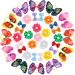 Janinka 36 Pieces Dog Hair Bows with Rubber Bands Butterfly Dog Knotted Bows Flower Pearls Hair Bows Elastic Hair Ties Bands Pets Dogs Cats Grooming Accessories