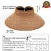 Foldable Straw Sun Visor Hat for Women - Wide Brim Beach Hat with Sun Protection, Adjustable Topless Design - Khaki - Buy Online on GoSupps.com