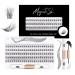 Individual Lashes 120 Cluster Lashes 3D False Eyelashes Natural Look D Curl Reusable Fluffy Lash Extension Kit with Applicator and Lash Bond and Seal DIY Cluster Eyelash Extensions Mix 10-16MM-DM20 120PCS KIT-DM20