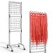 Adjustable Braiding Hair Rack 280 Pegs 2-Sided Braid Rack for Hair Braiding Height Adjustable Hair Separator Stand with Wheels Pink Standing Braid Rack for Braiders Standing for Stylists Grey