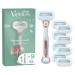 Gillette Venus Deluxe Smooth Sensitive Rose Gold Women's Razor + 9 Blade Refills 5 Diamond Like Coated Blades