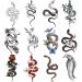 Ooopsiun 12 Large Sheets Snake Temporary Tattoos For Men Women   Cool Waterproof Body Fake Tattoo Sticker for Aldult 3D Cobra Mamba Viper Arm Tattoos
