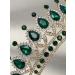 SWEETV Rhinestone Wedding Tiara - Royal Queen Crown Headband for Women | Crystal Princess Hair Accessories for Prom, Birthday - Green - Buy Online on GoSupps.com