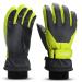 Thxtom's children ski gloves |Winter Snow ski gloves -15 |PU palm windproof waterproof warm fleece |Sports snowboard skiing bike gloves |Young and girls for 4-13 years old S (11-14 years old) green