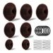 Donut Hair Bun Set 7 pieces of donut hair node (4 size) with 10 elastic hair band 20 U-shape hair clip hair needle dutt pillow hairstyle help set hair knot former (brown)