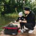 Fishernomics Collapsible Fishing Bucket Livewell | Large Live Fish & Bait Container with USB Rechargeable Oxygen Pump - Black/Red - Buy Online on GoSupps.com