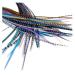 One Fine Day Feathers 25 Real Feather Hair Extensions: Short Skinny 7-9 inch (18-23cm) + Rings/Loop (Starlight Naturals)