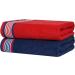 CASA COPENHAGEN 550 GSM 6Pcs Towel Set - Super Soft Egyptian Cotton Towels for Bath, Kitchen & Shower - American Blue & Red - Buy Online on GoSupps.com
