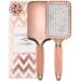 Paddle Hair Brush for Detangling Blowdrying and Straightening - Large Hair Brush for Women and Kids with All Hair Types - Lily England Gel Handle Hairbrush: The Ideal Paddle Brush For You (Rose Gold)