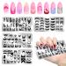 Mwoot 4 pieces nail stencil stamp set strip lines geometrically leopard pattern theme theme stamp nail design French nail art stamping plates nail stamp manicure tool kit