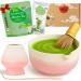 Goodwei Set Matcha Latte Coffret Matcha Premium avec Bol Verseur Fouet en Bambou Support Cuill re & Poudre Matcha Bio Set Japonais pour Latte Matcha & C r monie du Th (Fuji Pink)