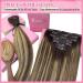 Youngsee Ombre Clip-in Hair Extensions - 55cm Real Hair 120g Brown to Blonde 7 Pieces #4/27/4 - Perfect for Long Gorgeous Locks - Buy Online on GoSupps.com