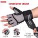 Padded Workout Gloves with Elastic Wrist Wraps - Full Palm Protection for Weightlifting - Grey Medium - Buy Online on GoSupps.com