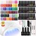 Morovan Gel Nail Polish Kit with UV Light - 36 Colors Pure & Glitter Soak Off Gel Nail Kit Large Capacity Gel Nail Polish Set wih 48W Nail Lamp Base & Matte Glossy Top Coat Tools Manicure Starter Kit Gifts for Women Purp...