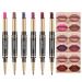 6pcs lipstick and lip liner set Kit Nude Dark Brown Matte Red 24 Hour long lasting 24 pen labiales mate 24 horas Matte waterproof moisturizing lip makeup kit (06-01)