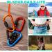 10-Pack Carabiner Keychain Set - Screw Cap Aluminum Hooks - 60kg Load Capacity for Work Fitness Camping & Travel - Buy Online on GoSupps.com