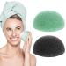Sibba 2Pcs Natural Konjac Facial Sponges for Cleansing Exfoliating  Gentle Face Sponge for Washing Face Body  Cleaning Puff Buff Scrubber for Babys Men Women Shower Bath SPA (Black&Green)