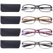 DOOViC 4 Pack Computer Reading Glasses Blue Light Blocking Anti Eyestrain Flexible Lightweight Readers for Women Men 2.0 Strength 4 Colors-s1 2.0 x