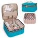 YARWO Nail Polish Organizer Case Holds 36 Bottles (15ml/0.5 fl.oz) Double-Layer Travel Bag for Nail Polish Manicure Set and Pedicure Kit Teal (Bag Only Patent Pending)
