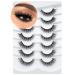Happy Heartbeat 3D Faux Mink Cat Eye Lashes - Natural Soft Clear Band Wispy & Reusable - 7 Couples (No. 200) | International Shipping - Buy Online on GoSupps.com