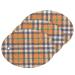 3-Pack Cleaning Kitchen Sponges Oval Retro Orange Brown Plaid Kitchen Cellulose Dishwashing Wood Pulp Cotton