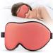 Black Sleep Mask + Coral Red Eye Mask for Side Sleepers | 3D Contoured Cup Design, Light Blocking, Soft & Breathable with Adjustable Strap | Women Men - Buy Online on GoSupps.com