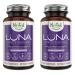 Luna | #1 Bedtime Supplement | Naturally Sourced Ingredients for Easier Bedtime | 60 Vegan Capsules | Herbal Supplement with Melatonin, Valerian Root, Chamomile Non-GMO (Luna 2 Pack)