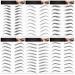 6 Sheets 4D Hair-Like Waterproof Eyebrow Stickers Eyebrow Transfers Stickers Grooming Shaping Eyebrow Sticker in Arch Style for Women and Girls, 66 Pairs Black (Vivid Styles)
