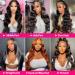 24 Inch Body Wave Human Hair Lace Front Wig - 150% Density, HD Transparent Lace, Pre Plucked with Baby Hair - Natural Black - Buy Online on GoSupps.com