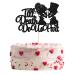 Gyufise 1Pc Till Death Do Us Part Cake Topper Black Glitter Wedding Happy Valentine's Day Cake Topper Decorations Valentine's Day Theme Birthday Party Cake Decorations Supplies Black 1pc