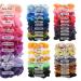 50 Colorful Hair Tie Scrunchies - Elastic Hair Bands + Storage Bag | Best Hair Accessories for Women & Girls - Buy Online on GoSupps.com