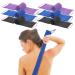 6Pack African Long Body Scrubber Bathing Exfoliation Washcloth with Handle Nylon Exfoliating Scrubber for Shower Washcloth Towel for Women Men (Black Purple Blue)