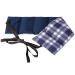 Linseed pillow 7-chamber with band 65x15 - heat cushion grain pillow back lumbar - pillow with bands linseed flannel check blue