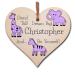 The Plum Penguin Personalised Handmade Wooden Hanging Heart Plaque Gift Be Brave Dream Big And Be Yourself new baby present new parents lilac gender neutral safari animals nursery wall decoration Lilac Safari Animals - Personalised