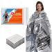 RAINPOH Emergency Mylar Thermal Blanket 82 * 64 in(10 Pack), Gigantic Space Blanket, Survival Blankets Heavy Duty Camping Gear, First Aid, Silver