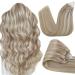 Hetto Microring Extensions Real Hair Balayage Microring Extensions Remy Microring Extensions Real Hair Blond Highlights Hellblond #P17/23 45cm 3-2 MR #17/23