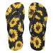 Mnsruu Sunflower Flower Pattern Yellow Art Flip Flops for Home Hotel Spa Bedroom Travel S for Men Women