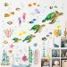 BASHOM BA-4001 Sea Turtle Wall Stickers Under The Sea Decals Fish Jellyfish Coral Seaweed for Bathroom Nursery Bedroom Living Room Art Home d cor