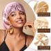 Leumoi 3 Pcs Long Satin Hair Bonnet Set | Soft Elastic Band | Silky Sleeping Cap for Braids & Curly Hair | Adjustable & Double Layer Design | Black, Champagne, Rose Gold - Buy Online on GoSupps.com